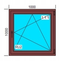 Окна пвх 1000x1000 ru цвет obustr . злотых . dąb , правое