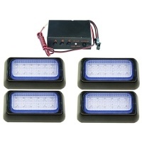 Комплект 4 x фара 12 светодиодный синяя błyskowe 12v 24