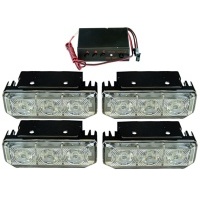 Комплект 4 фара вспышка светодиодный петух 12v 24v мега мощность