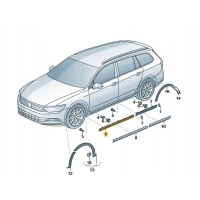 Накладка передняя левая дверь volkswagen passat b8 oe