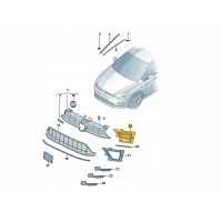 Решётка решетка радиатора бампера передняя volkswagen гольф sportsvan oe