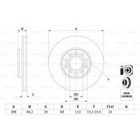 диски торм передние bosch skoda superb i 2.8 v6