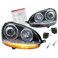 Гольф v mk5 03 - 08 лампы фары чёрный gti