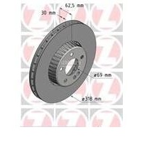 Диск тормозной передний вентилируемый Mazda CX 9 2017 TK7833251B