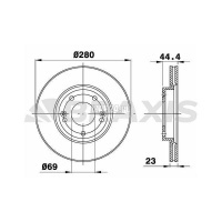 Диск тормозной передний вентилируемый Hyundai-Kia Cerato (2013 - 2020) 51712A7000
