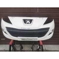 Бампер переднего peugeot 207 рестайлинг 09 - 12 белый в сборе