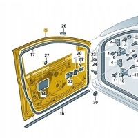 Volkswagen новые дверь oe 3g0831055ag