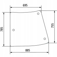 Стекло narożnikowa левая джон дир 5220 5320 5420