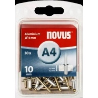 novus заклепки алюминиевые a4 / 10 мм 30 шт . 045 - 0025