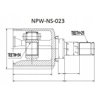 nty шрус внутренний npw - ns - 023