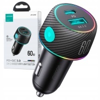Joyroom зарядное устройство автомобильный szybkie ładowanie 60w usb - c i usb - a