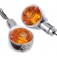 Поворотники 12v в руль металический хромированная пара