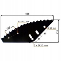 Nóż для paszowozu 535x215x5 диаметр отверстия 20mm