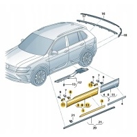 Накладка дверь volkswagen / seat правая передняя 5na854940ahgru . продукт новый , oryginalny