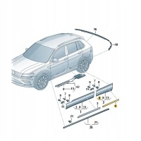Накладка декоративная хромированная правая задняя volkswagen tiguan оригинал