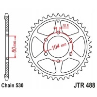 JT ZĘBATKA TYLNA 488 45 KAWASAKI ZXR750 J 91 - 92 (48845JT) (ŁAŃC. 530)