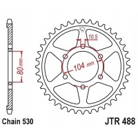 Zębatka задняя 44Z JTR488.44 Kawasaki ZZR120