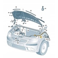 Трос капота двигателя volkswagen гольф плюс 05 - 14