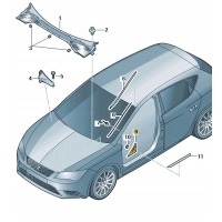 Левая накладка заглушка треугольник зеркала seat леон