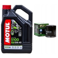 OLEJ MOTUL 5100 10W40 4T 4L FILTR OLEJU HF204