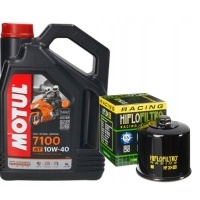 ZESTAW EKSPLOATACYJNY OLEJ MOTUL 10W40 7100 FILTR HF204RC RACING