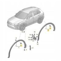 Oe volkswagen 5na854819k накладка края арки левый задняя чёрный volkswagen tiguan