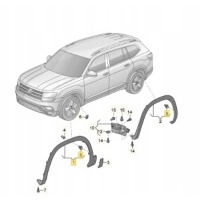 Oe volkswagen 3cn853717b накладка края арки левый передняя чёрный volkswagen teramont