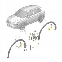 Oe volkswagen 5nn854819a накладка края арки левый задняя чёрный volkswagen tiguan allsp