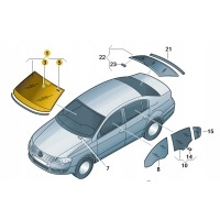 Стекло стекло переднее oe volkswagen passat 3aa845011adnvb