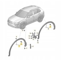 Oe volkswagen 5na854731f накладка края арки левый передняя чёрный volkswagen tiguan
