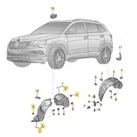 Oe skoda 57a854816d спойлер арки правая передняя skoda karoq