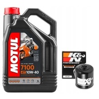 Масляный motul 7100 10w40 4l . фильтр kn204 , triumph 675 street triple , 08 - 16r.