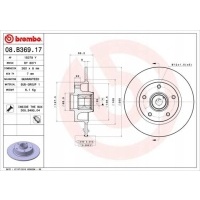 brembo 08.b369.17 диск тормозной 1szt