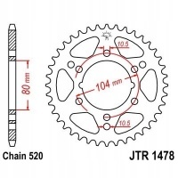 Зубчатая рейка задняя еп 43 - zęby zx - 10r 1000 2006 - 2007