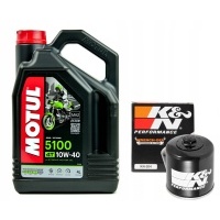 Масляный motul 5100 10w40 4l . фильтр kn - 204 - 1 , yamaha yfm550 grizzly , 09 - 14r.