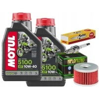 Комплект масляный motul 5100 10w40 2l фильтр hf137 свеча suzuki ls650savage 86 - 00