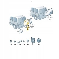 Стекло задняя левая 2k0845051j caddy oe
