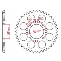 Mtx parts зубчатая рейка задняя 44 honda xl 125v varadero01 - 13