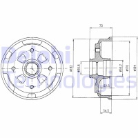 Delphi bf263 барабан тормозные