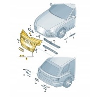 Рамка декоративная решетка audi a4 b8 8k0 рестайлинг 8k0 11 - 15r чёрный shadow