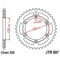 Зубчатая рейка задняя еп 42 - zęby ktm exc 620 1994 - 1999