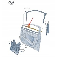Volkswagen гольф компакт - диск mk8 фронт right outer window слот seal 5h48374785ap