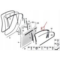 Bmw 7 g11 rear right door window frame cover 51427357460