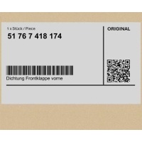 Уплотнитель капота двигателя , переднее bmw x5 f95 g05 g18 x6 f96 g06