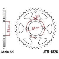 Зубчатая рейка задняя еп 40z 520 kawasaki ksf400 kfx400