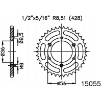 Зубчатая рейка задняя esjot 28 - 35 зубов polaris predator 90 2t 2005 - 2006 новая