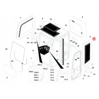 Стекло двери t0358600077 takeuchi tb230 tb240 tb260