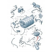 Volkswagen touareg 7p engine vacuum reservoir 079131541b