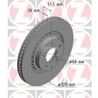 Диск тормозной передний вентилируемый Mazda CX 9 2017 TK7833251B