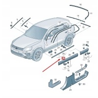 volkswagen touareg 7p mk2 left rocker панель guard lower seal 7p6837119a5ap